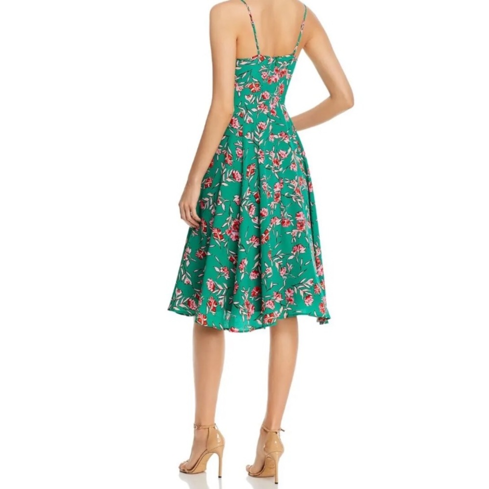 YUMI KIM Womens Green Silk Spaghetti Strap Knee Length Fit + Flare Dress 2 - Picture 2 of 5